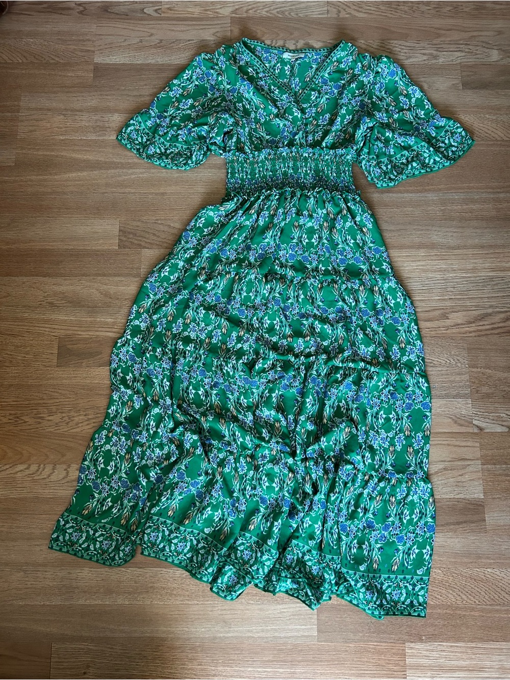 Max Studio Floral Maxi Dress Green Size Small